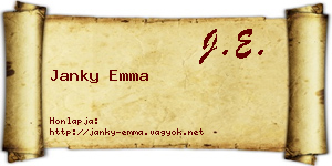 Janky Emma névjegykártya